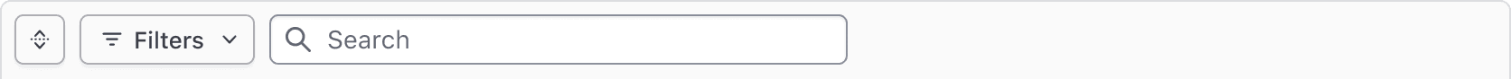 An example of the collapsed state of the Filter Bar